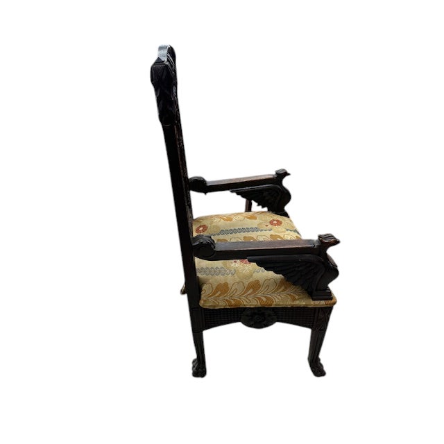 19th Century Pair of American Carved Oak Chairs For Sale - Image 9 of 12