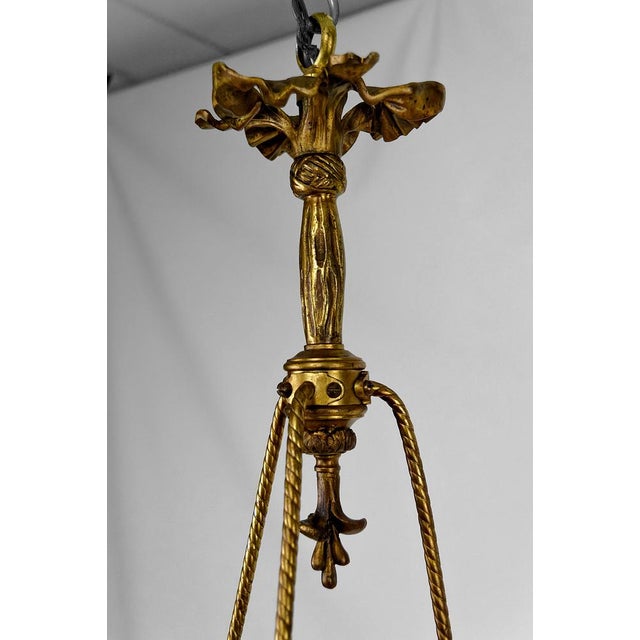 Louis XVI Neoclassical Style Hanging Light in Gilded Bronze, 1890s For Sale - Image 14 of 16