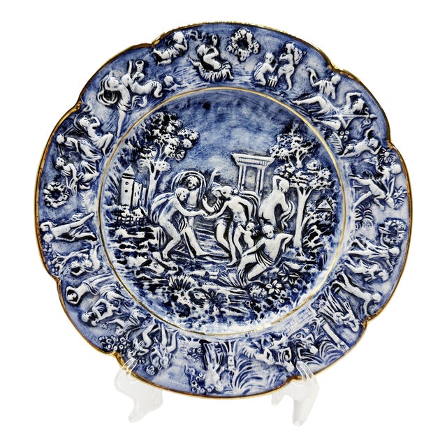 Classic Decorative Plate from Capodimonte, 1950s For Sale