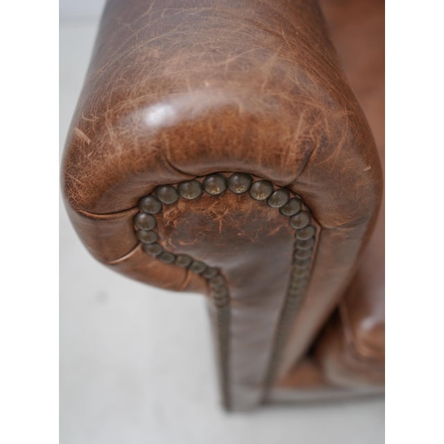 Restoration Hardware Quality Brown Leather Sofa Chairish