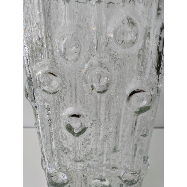 A huge glass square vase, handmade by Peill and Putzler, Germany, 1970s. It can be used as a floor vase. Very heavy piece...