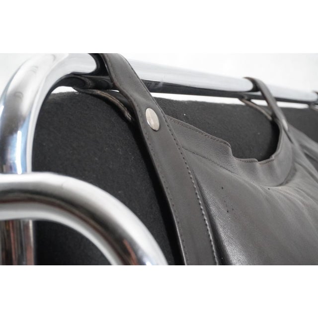 Black Leather Stringa 3-Seater Sofa by Gae Aulenti for Poltronova, 1960s For Sale - Image 10 of 13