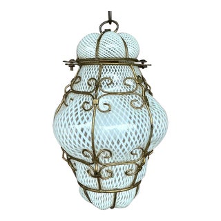 Vintage Venetian Murano Recicitilo Glass Lantern For Sale