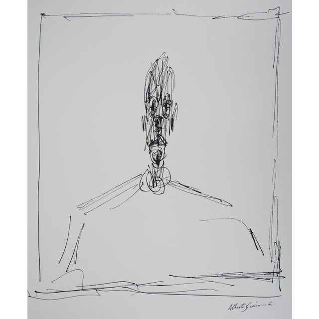 Alberto GIACOMETTI (1901-1966) bust of a man Lithograph (Arte workshop: Maeght) after a drawing Signed in the plate On...