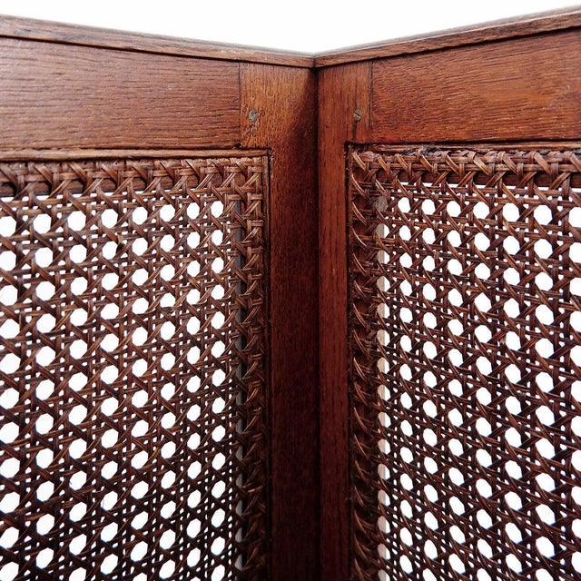 Mid-Century Modern Vintage Planters in Wood and Woven Cane Panels, 1970s, Set of 2 For Sale - Image 3 of 14