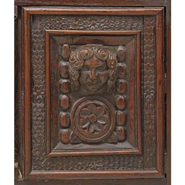 1800's French Gothic Revival, Carved Oak, Storage ,Tracery, 64”, Hall Bench! For Sale In Dallas - Image 6 of 10