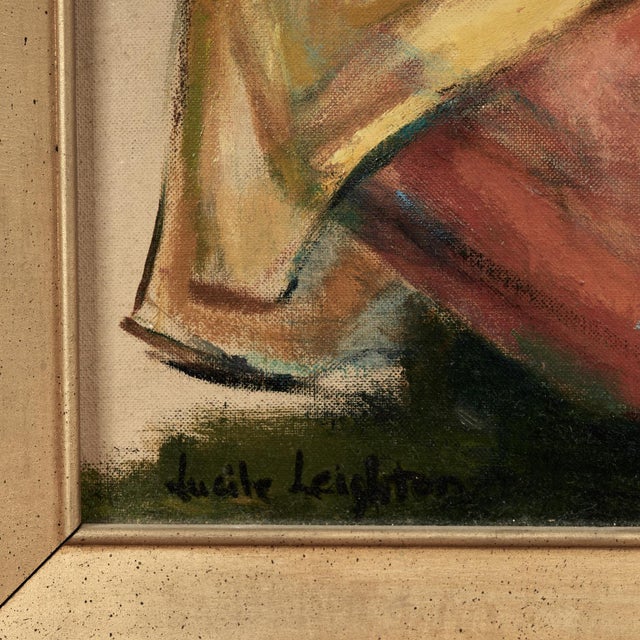 Plastic Vintage Modernist Painting of a Musician by Lucile Leighton For Sale - Image 7 of 9