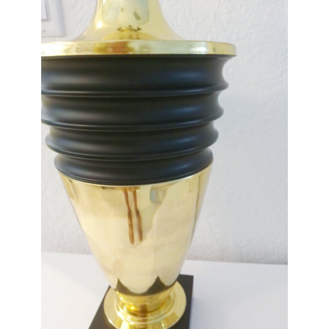 1980s French Atomic Design Black & Gold Lamp For Sale - Image 4 of 7