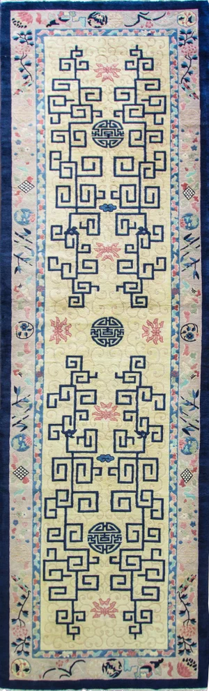 Antique Art Deco Chinese Runner or Gallery Size Rug, 5'2" X 17'10"