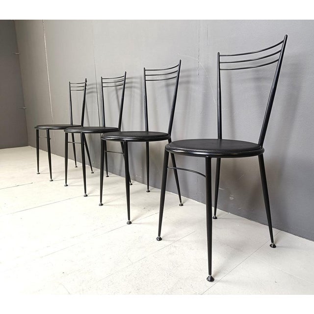 1980s Vintage Dining Chairs by Calligaris, 1980s, Set of 4 For Sale - Image 5 of 10