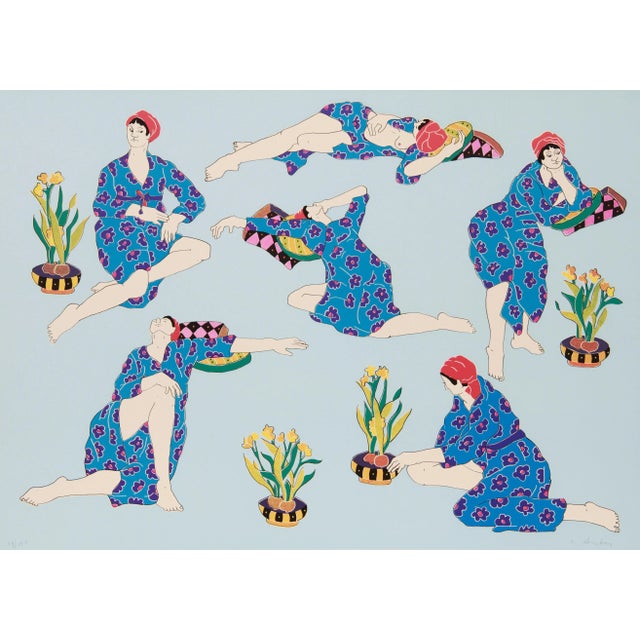 Op Art Women in Interior No. 7, Estelle Ginsburg Screen Print For Sale - Image 3 of 3