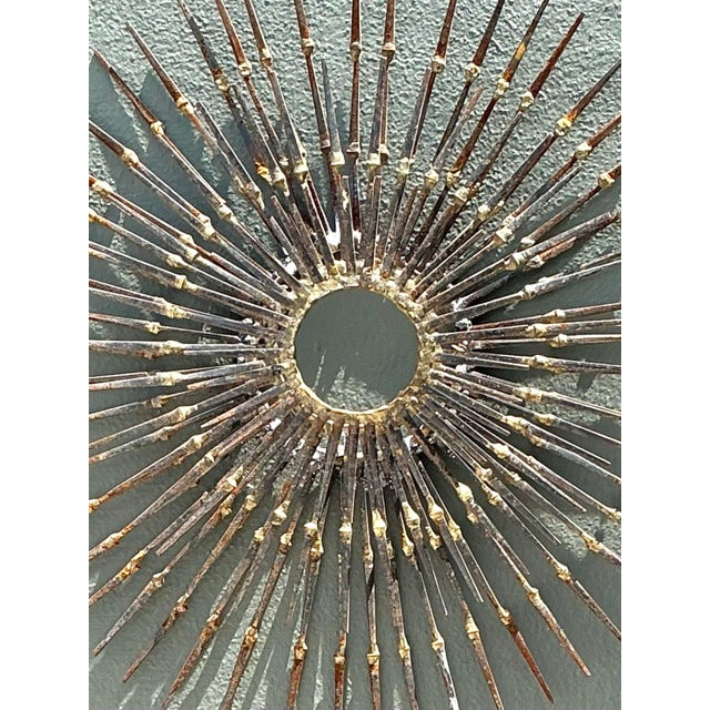 Vintage MCM Wrought Iron Sunburst For Sale - Image 11 of 12