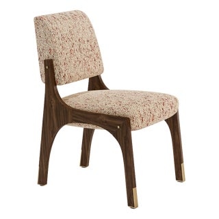 Arches II Dining Chair in Walnut and Chenille from Insidherland For Sale