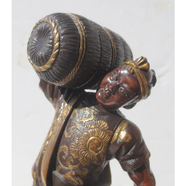Miyao Fisuke Meiji Japanese Gilt and Bronze Figures- A Pair of 2 For Sale - Image 11 of 15