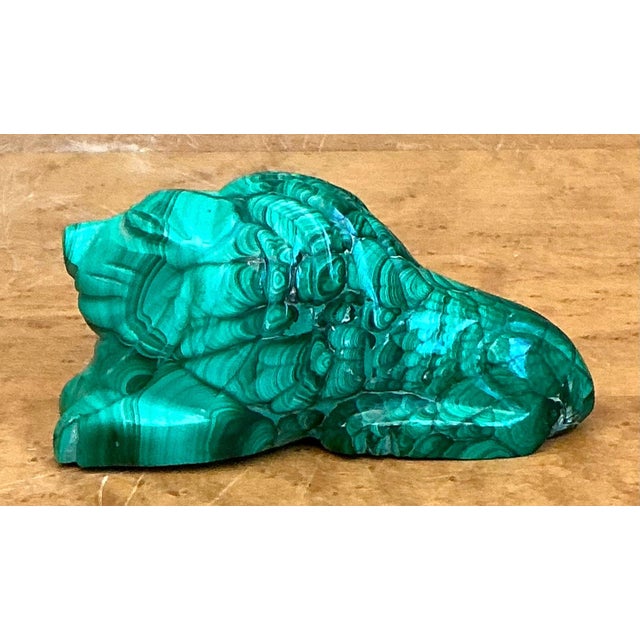 Vintage Malachite Carved Lion Sculpture For Sale In West Palm - Image 6 of 16