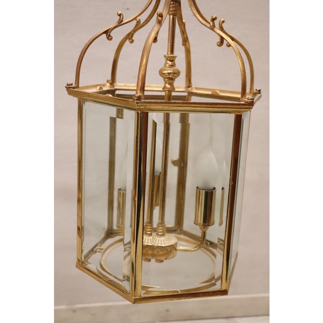 Gilt Metal and Glass Lanterns, 1990s, Set of 2 For Sale - Image 13 of 15