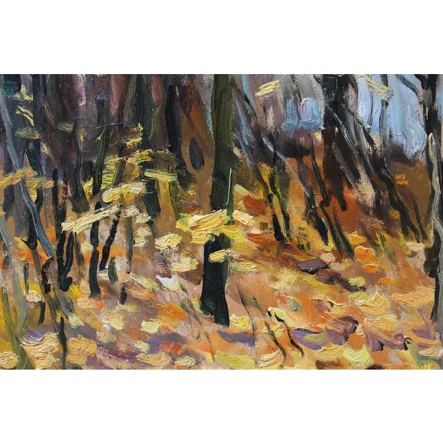 Edgars Vinters, Autumn Foliage, 1990, Oil on Cardboard For Sale - Image 3 of 5