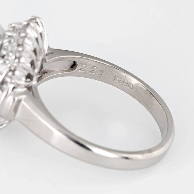 Metal 2.21ct Cat''s Eye Chrysoberyl Diamond Ring Estate Platinum Certificate Jewellery size 6.25 For Sale - Image 7 of 7