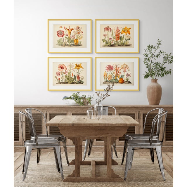 Set of 4 Botanical Prints — Hortus Floridus Style Flowers, Unframed For Sale - Image 4 of 9