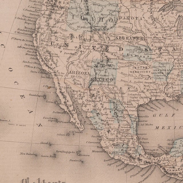 1860's Antique North America Map For Sale - Image 11 of 12