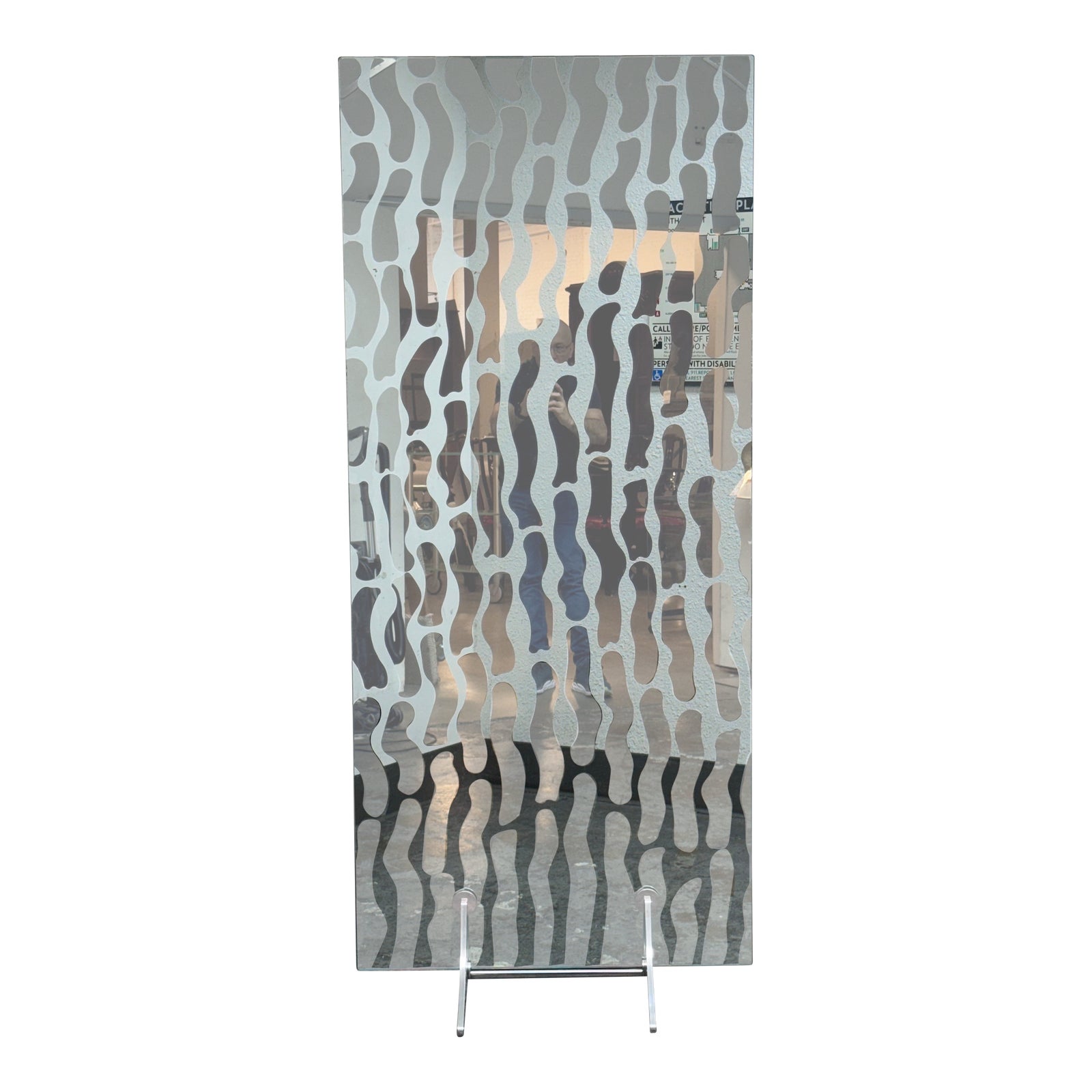Post Modern Fiam Italia Mirrored + Glass Wall Divider | Chairish
