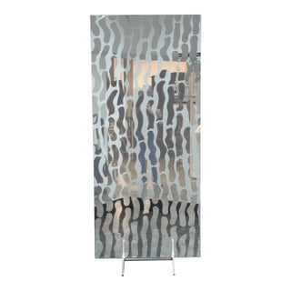 Post Modern Fiam Italia Mirrored + Glass Wall Divider For Sale