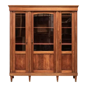 Large French Mahogany Glazed Bookcase, 19th Century