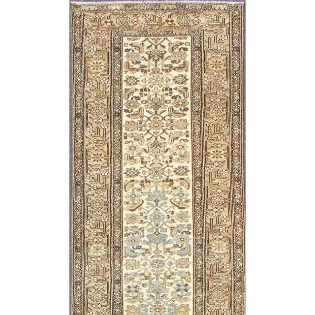 Antique Persian Malayer Runner With Elegant Allover Botanical Pattern 3'0 X 16'8 For Sale - Image 4 of 15