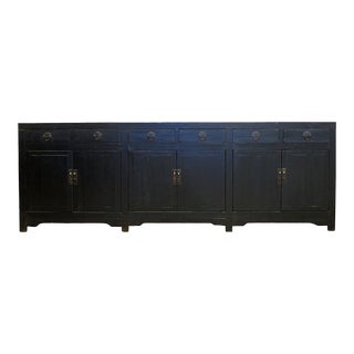 9.7 Feet Long Antique Black Chinese Sideboard For Sale