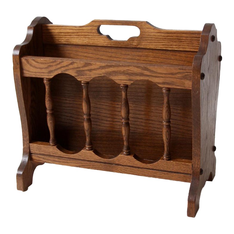 Vintage Wooden Magazine Rack | Chairish