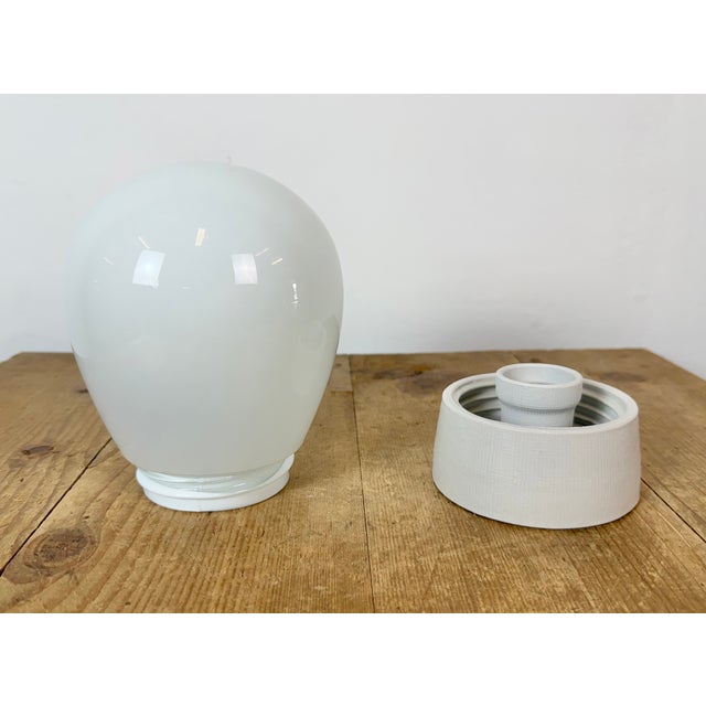 Vintage White Porcelain Ceiling Light, 1970s For Sale - Image 6 of 13
