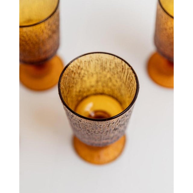 Brown Vintage Wine Glasses by Timo Sarpaneva for Iittala, 1970s, Set of 4 For Sale - Image 8 of 11