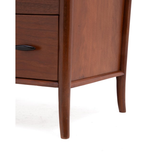 T.H. Robsjohn-Gibbings Widdicomb Walnut Klismos Saber Leg Six Drawer Dresser For Sale - Image 13 of 14