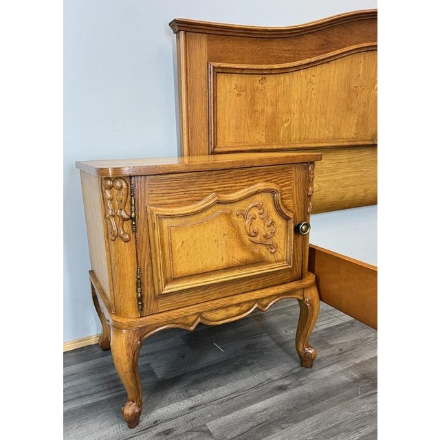 Vintage French Louis XVI Double Bed Frame with Bedside Tables For Sale - Image 9 of 15