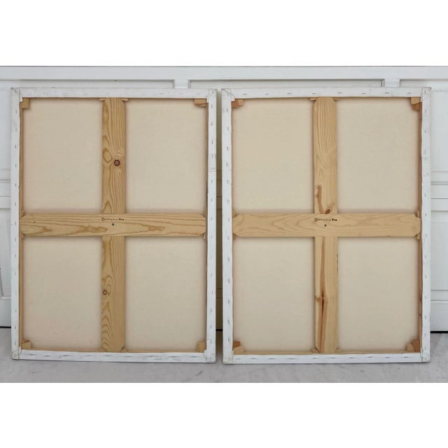 Pair of Original Abstract Paintings on Canvas For Sale - Image 10 of 10