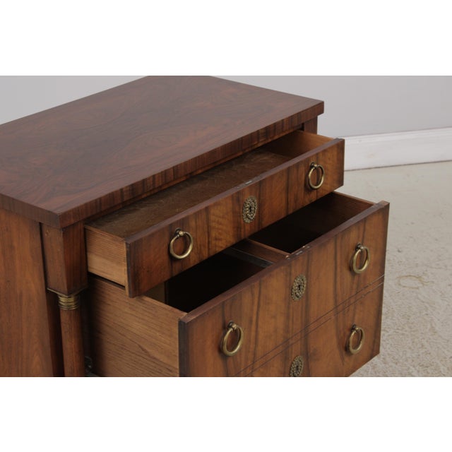 1970s Baker French Empire Walnut File Drawer Chest For Sale - Image 5 of 16