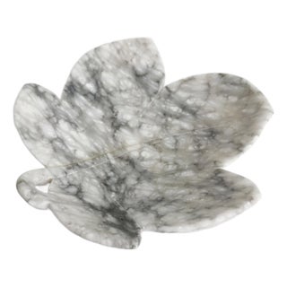 Italian Alabaster Leaf Bowl, 1950s For Sale
