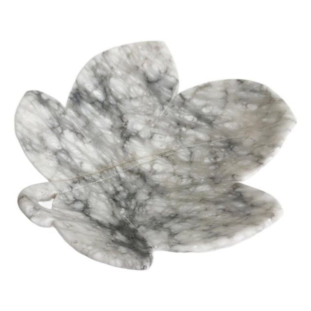 Italian Alabaster Leaf Bowl, 1950s For Sale