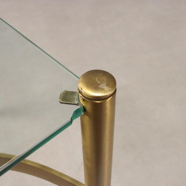 Vintage Coffee Table Brass Glass Top, Italy, 1970s For Sale - Image 5 of 10