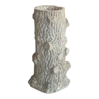 Faux Bois Garden Stone Bird Bath From England For Sale