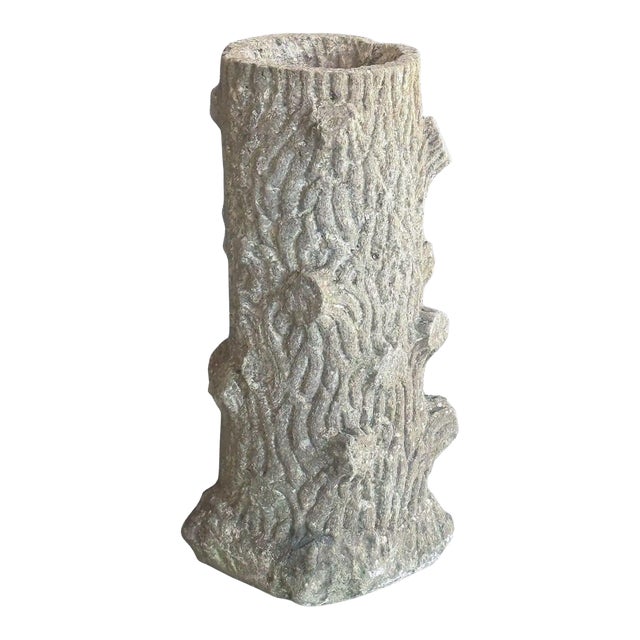 Faux Bois Garden Stone Bird Bath From England For Sale