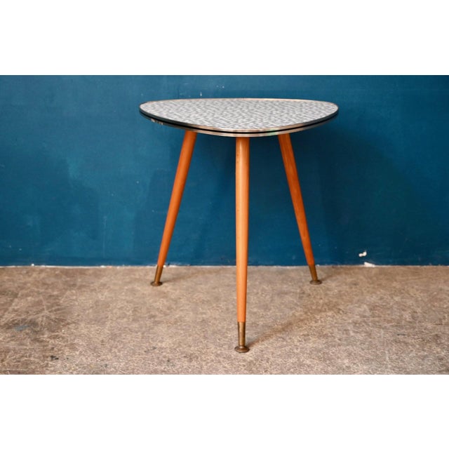 Vintage Formica Tripod Cocktail Table with Compass Legs, 1960s For Sale - Image 6 of 11