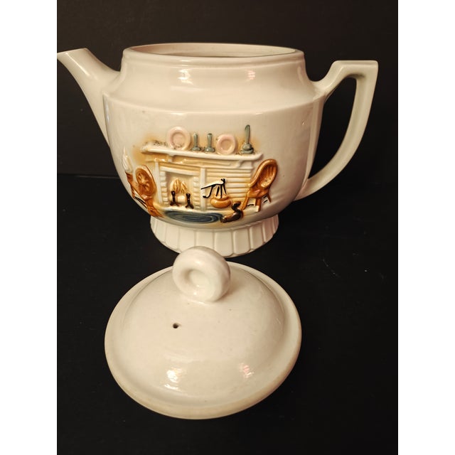 1930s Vintage 1930s Porcelier Vitreous China "Colonial Hearth Teapot For Sale - Image 5 of 8