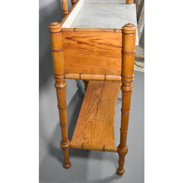 Antique French Napoleon III Style Faux Bamboo Washstand, 1890s For Sale - Image 11 of 14