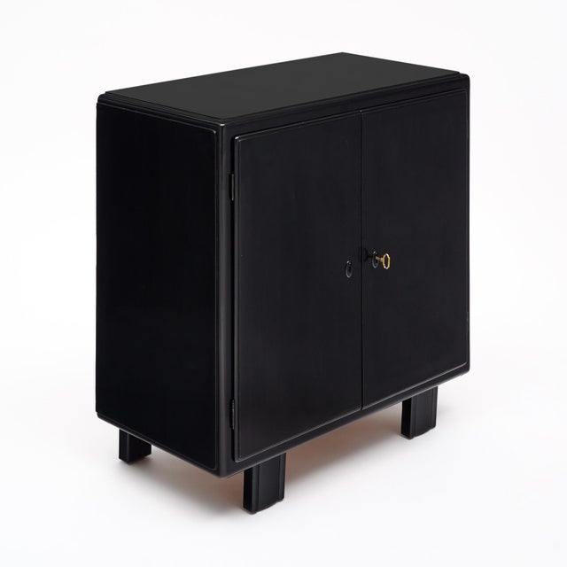 Black 1940s Art Deco Period French Bar Cabinet For Sale - Image 8 of 9