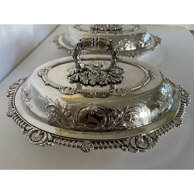 Antique English Silverplate Covered Entree Dishes - A Pair For Sale - Image 16 of 17