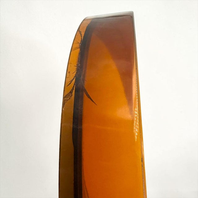 French Space Age Amber Wall Mirror in Sculptural Plastic, 1970s For Sale - Image 11 of 12