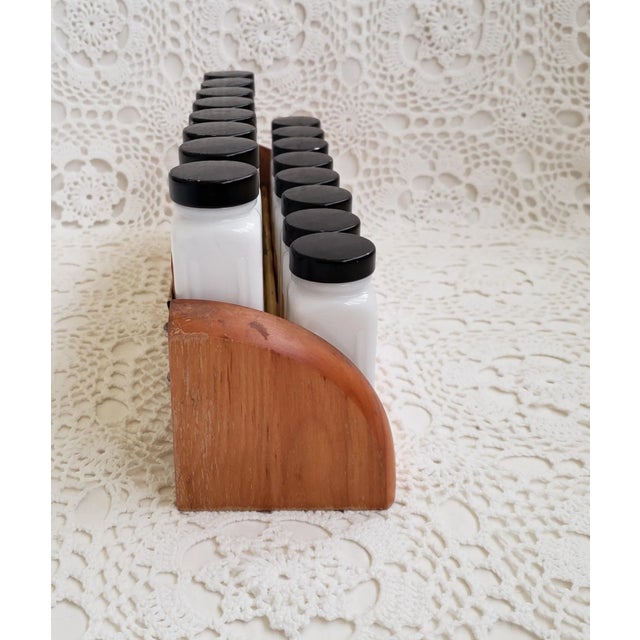 1940s Black and White Griffith’s Laboratories Spice Rack - Set of 17 For Sale - Image 9 of 13