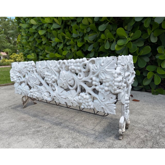 Vintage Cast Iron Grapevine Motif Jardiniere Planter For Sale - Image 4 of 12