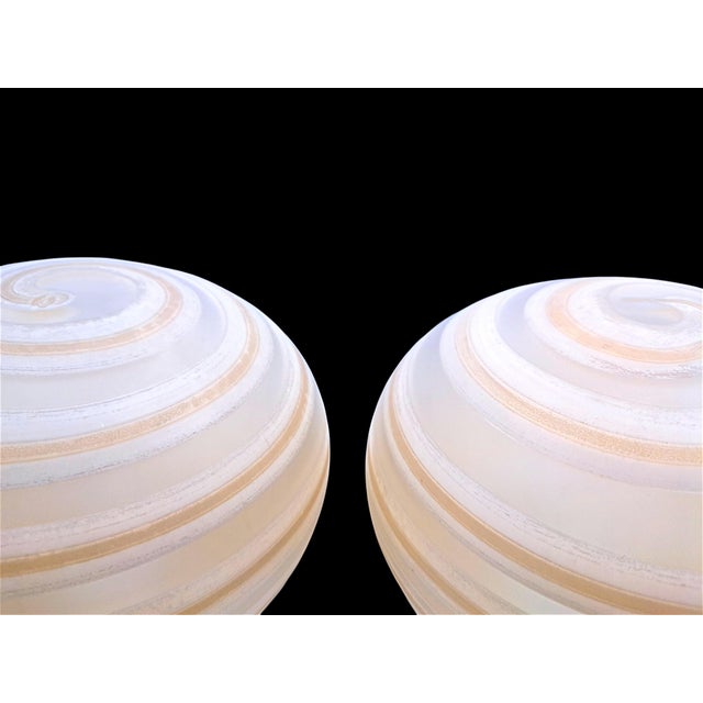 1970s Spiral Murano Glass Lamps from Manifattura di Murano, 1970s, Set of 2 For Sale - Image 5 of 15